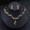 Fashion Pendants Necklace Earrings Sets for Women Flower Jewelry Set Bridal Wedding Choker Necklace Set Accessories