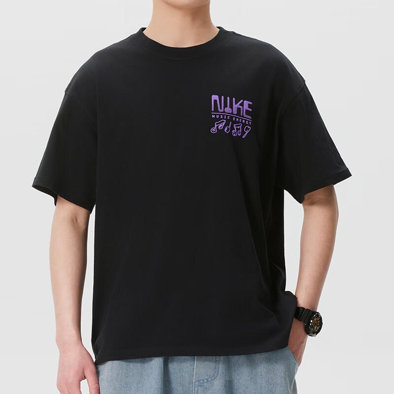 Nike T Shirts Men's Black Crew Neck Moderate