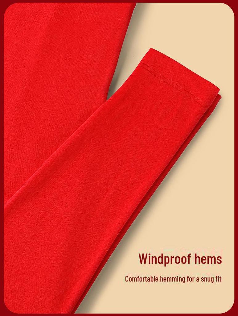 Red Double-Sided Seamless Men's Thermal Underwear Set - Snake Year Zodiac Lenzing Modal Edition