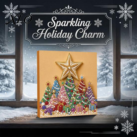 Creative Hobby Kits for Adults Christmas Faux Pearl Art Kit, DIY Santa Tree Painting Handmade Craft 3D Holiday Wall Decor Kit Adults, Gift Festive
