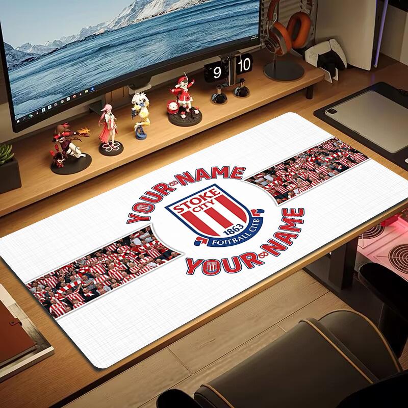 Stoke City Print Cushion Non-slip Laptop Tablet Big Mousepad XXL Mat Mini PC Playmat With Lock edge