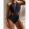 Women New Sexy Beachwear One Piece Swimsuit Lace Splice Bodysuit Hollow Out Swimwear Bathing Suits