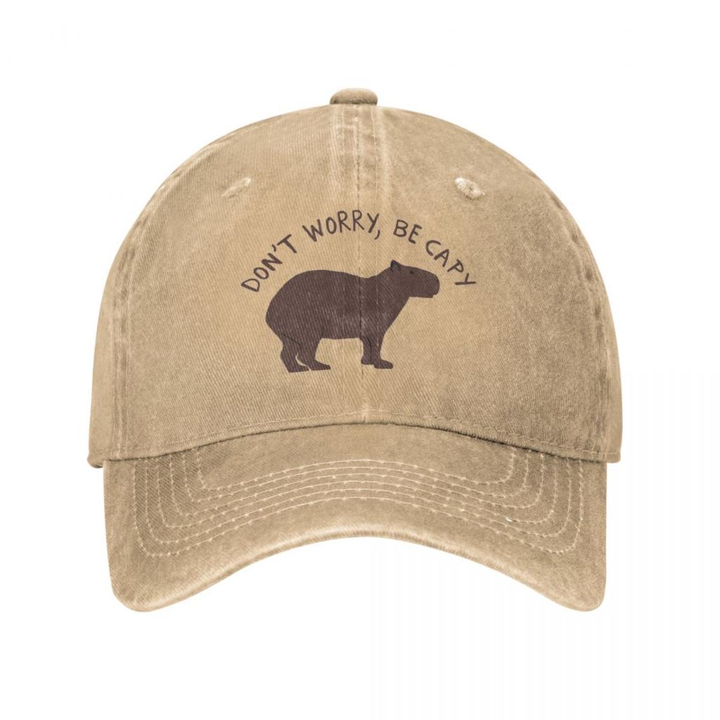 Бейсбольные кепки, оптимистичная капибара, унисекс, женская винтажная джинсовая кепка с потертостями, кепка Don't Worry Be Capy Snapback