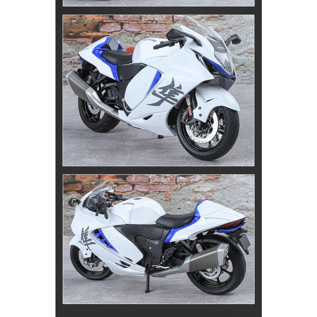 1/9 Suzuki Hayabusa GSX-1300R Alloy Motorcycle Model Toy Vehicle Collection Carrying Lighting Off Road Autocycle Toy Car