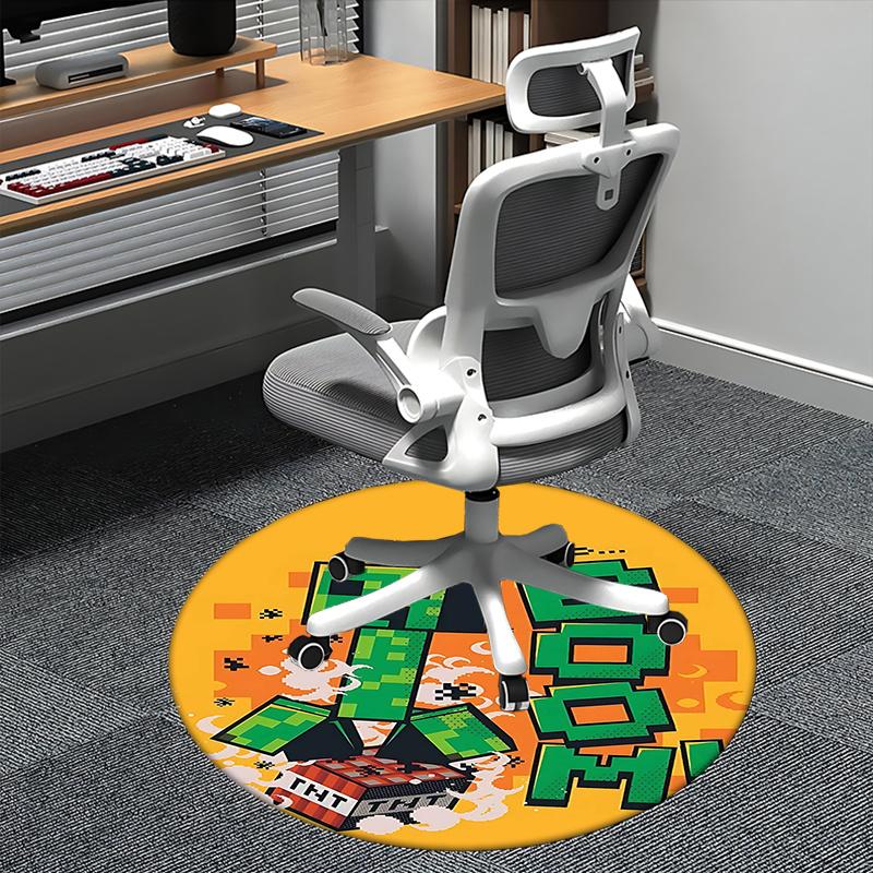 Minecraft Creeper,TNT Explosion Chair mat Round Rug Office carpet, Non slip, Suitable for Living Rooms, Bedrooms Decor 1205551a