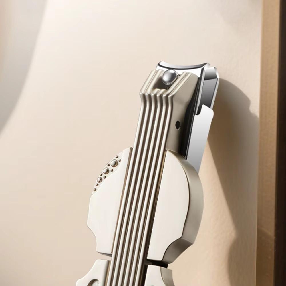 Gifts Violin Shape Nail Clippers Stainless Steel Anti-splash Manicure Tools with Bottle Opener Flat Slanted Head Nails Trimmer