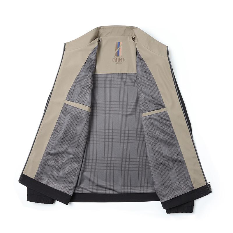 Высококачественные осенние мужские куртки, деловые повседневные топы с воротником-стойкой, деловые куртки для мужчин среднего возраста, весенние и осенние стили