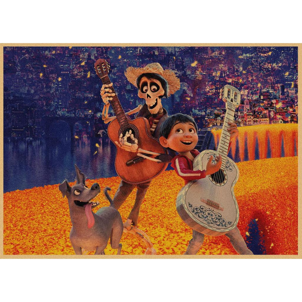 Ретро Аниме Постер из Крафт-бумаги Coco - Декоративное Настенное Искусство Фреска