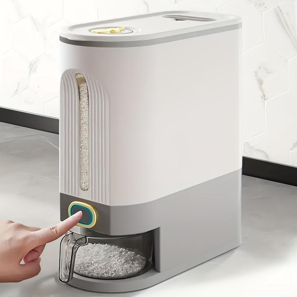 Ведро для риса большой емкости с мерным стаканом, герметичный дозатор риса, влагостойкий контейнер для хранения хлопьев для домашней кухни