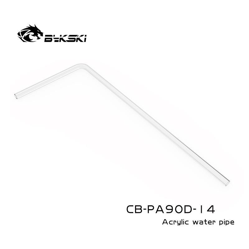 Bykski CB-PA90D-14 PC water cooling bending hard tube acrylic pre-bending 90 degree OD12/14/16mm 50*20cm transparent hard pipe