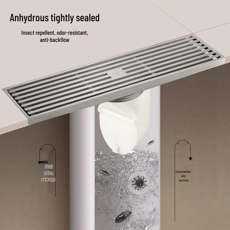Submarine LTKC50-30 Odor-Proof Rectangular Brass Floor Drain