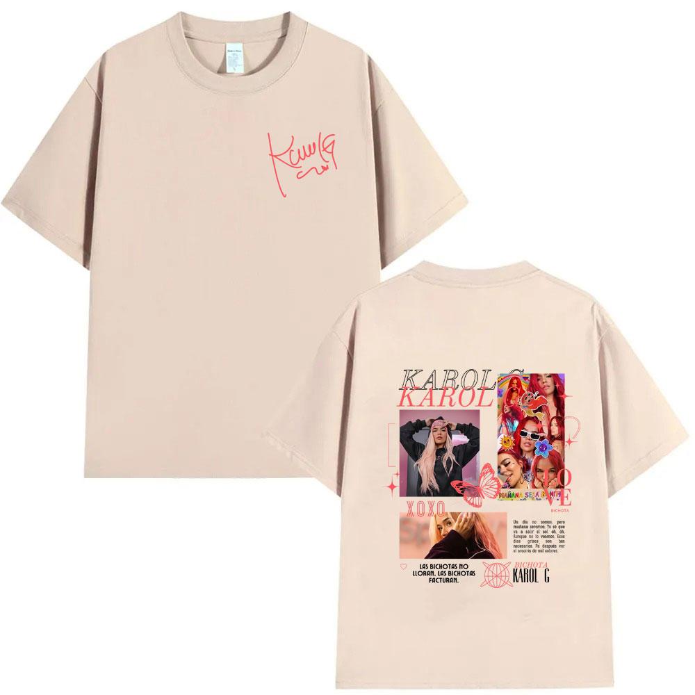 Singer Karol G Tropicoqueta Album 2025 Tshirt Men Women Hip Hop Fashion Pop Music Streetwear Male Vintage Oversized T Shirts