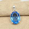 Красивый танзанитовый драгоценный камень 925 пробы Серебряный кулон Изысканные ювелирные изделия ручной работы