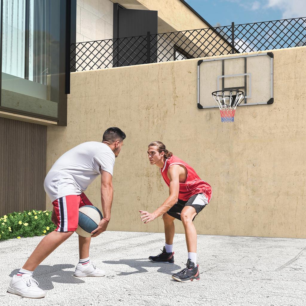 Basketball Hoop, Shatterproof Backboard, Height Adjustable, Indoor & Outdoor, Steel Frame, Black