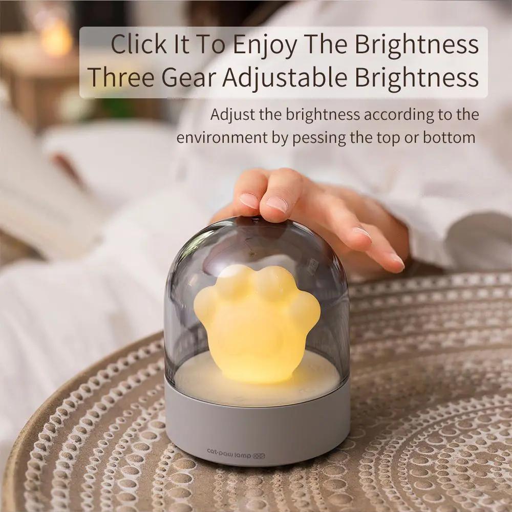 Xiaomi 3life Cat Paw Night Light Музыкальная шкатулка для друга Спальня Мини Милый мультяшный прикроватный светильник USB Перезаряжаемый атмосферный декоративный светильник