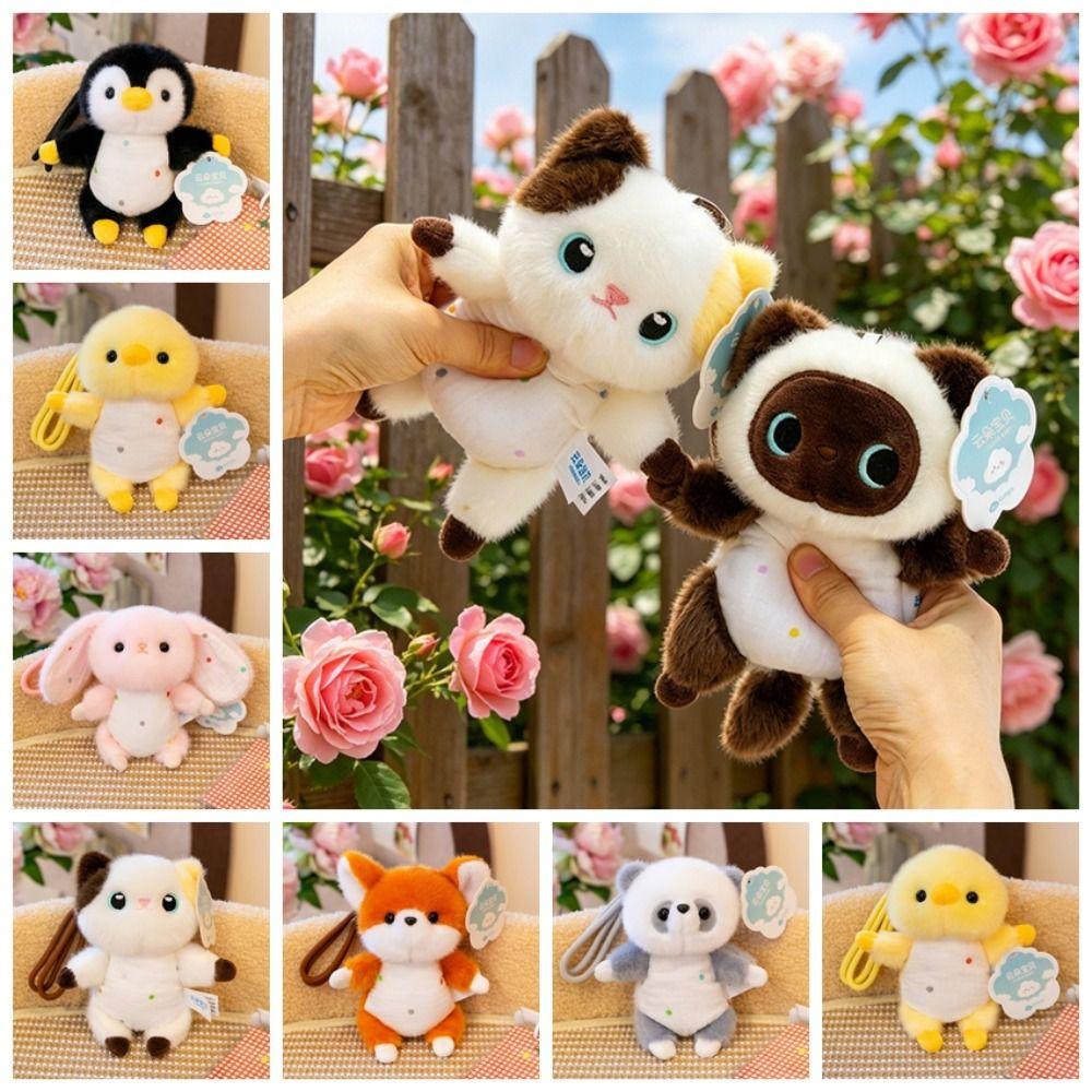 Mini Pocket Size Plush Animal Doll Plush Fridge Sticker Cute Cartoon Plush Ornament Daily