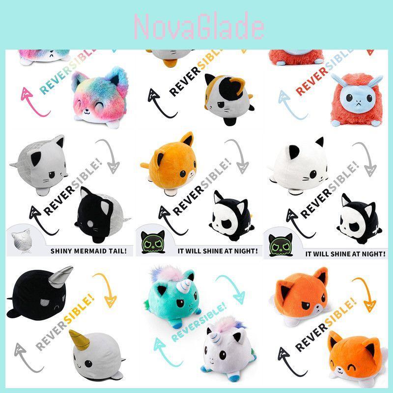 Adorable Reversible Flip Cat Plush Stuffed Toy With Soft And Safe Material For Kids