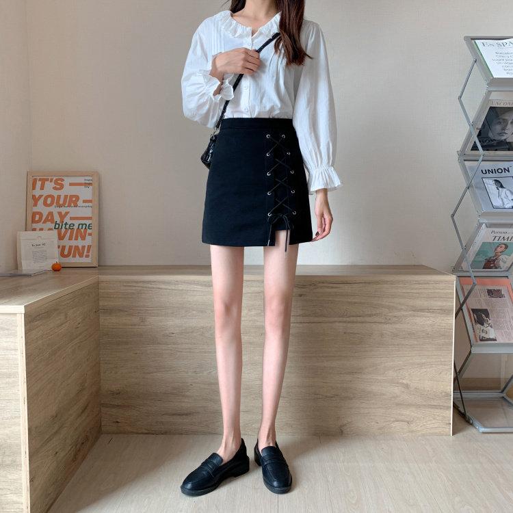 Summer High Waist Asymmetric Short Skirt With Tie Detail For Casual Womens Fashion