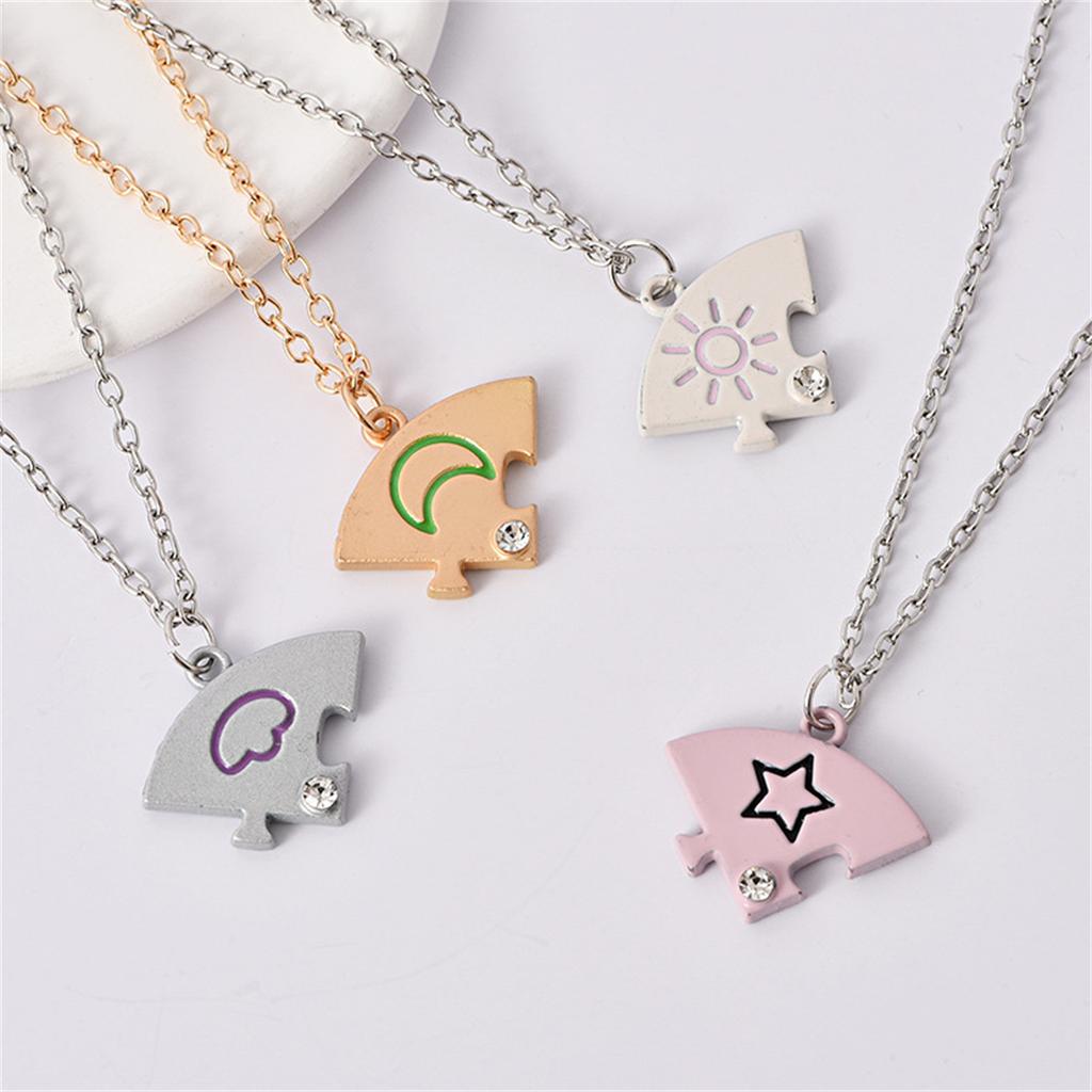 4pcs Colorful Sun Moon Nebula Necklace Fashion Cute Cartoon Pendant DIY Jewelry Accessories Birthday Party Gift Wholesale 2026