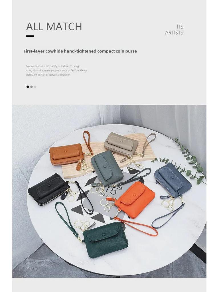 Women's Genuine Leather Large Capacity Ultra-Thin Coin Purse & Compact Clutch