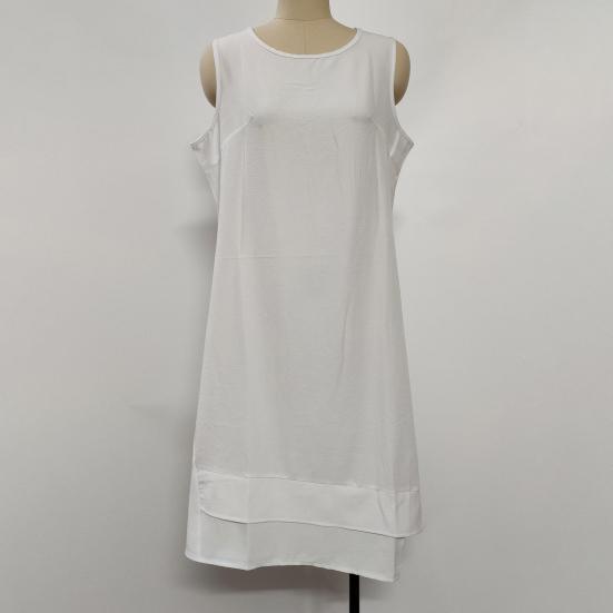 Женское летнее платье, повседневное, без рукавов, с круглым вырезом, миди, платье-халат для отдыха на пляже