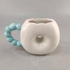 Ceramic Donut Mug With Cartoon Design - Creative Breakfast Cup Coffee Tea Water 300-400ml Hand-Painted Microwave-Safe? No