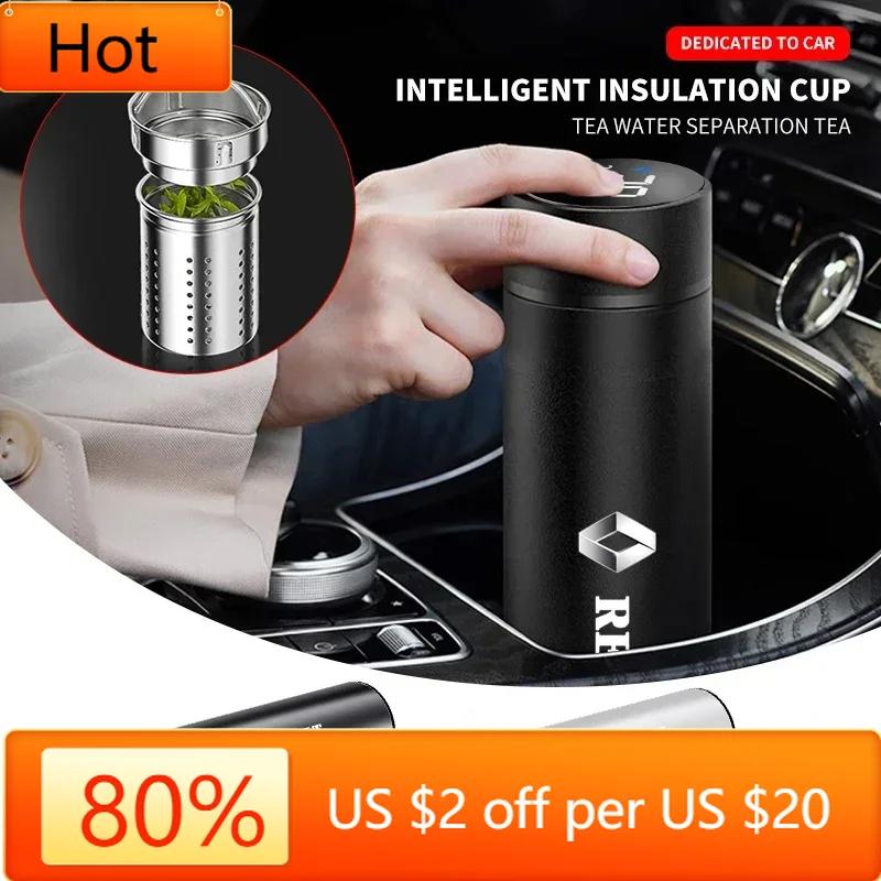 2026 Hot For Renault Interior Stickers 500ML Stainless Steel Intelligent Temperature Display LED Thermos Cup For Renault Fluence