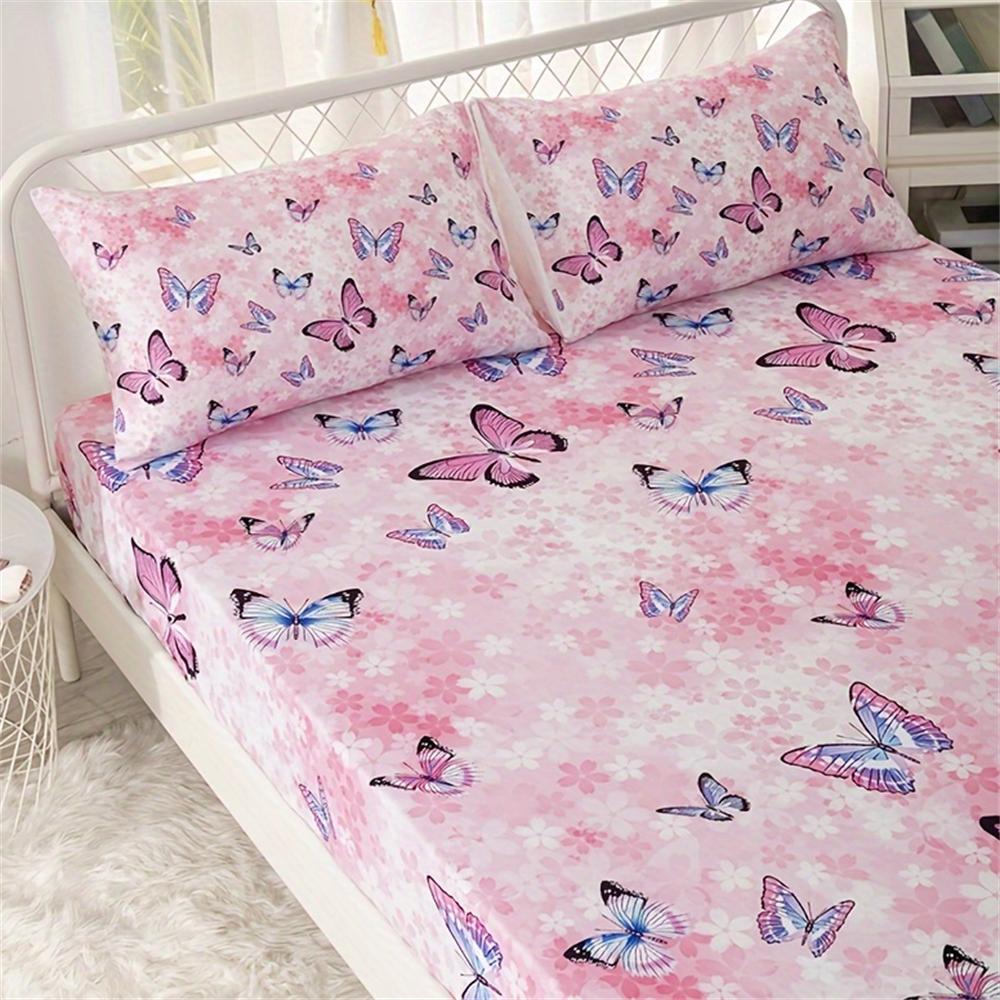 3 шт. Милая простыня на резинке с принтом русалки и океана, мягкий удобный постельный набор, для спальни, гостевой комнаты 1*простыня на резинке+2*наволочки