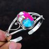 Cotton Candy Turquoise Bangle Handmade Natural Gemstone Cuff Bracelet 925 Sterling Silver Adjustable Bangle Turquoise Jewelry Gifts for Her