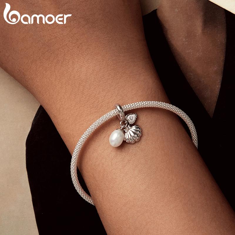 BAMOER 925 Стерлинговое Серебро Океанский Мир&Стоппер Шарм Звезда Сердце Снежинка Подвеска подходит для Оригинального Браслета DIY Шарм