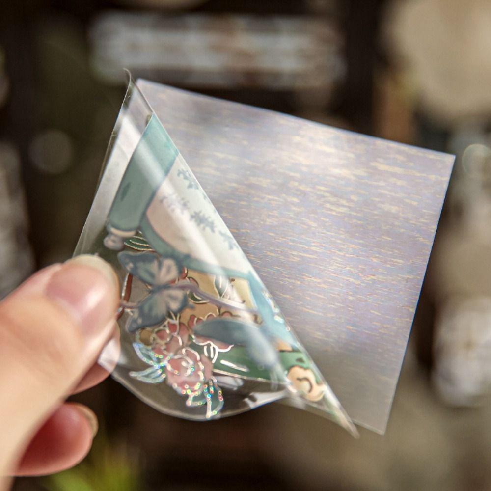 DIY Crafts Moonlight Flower Коллаж Наклейки Декоративные Лазерные Эстетические Наклейки Goo Card