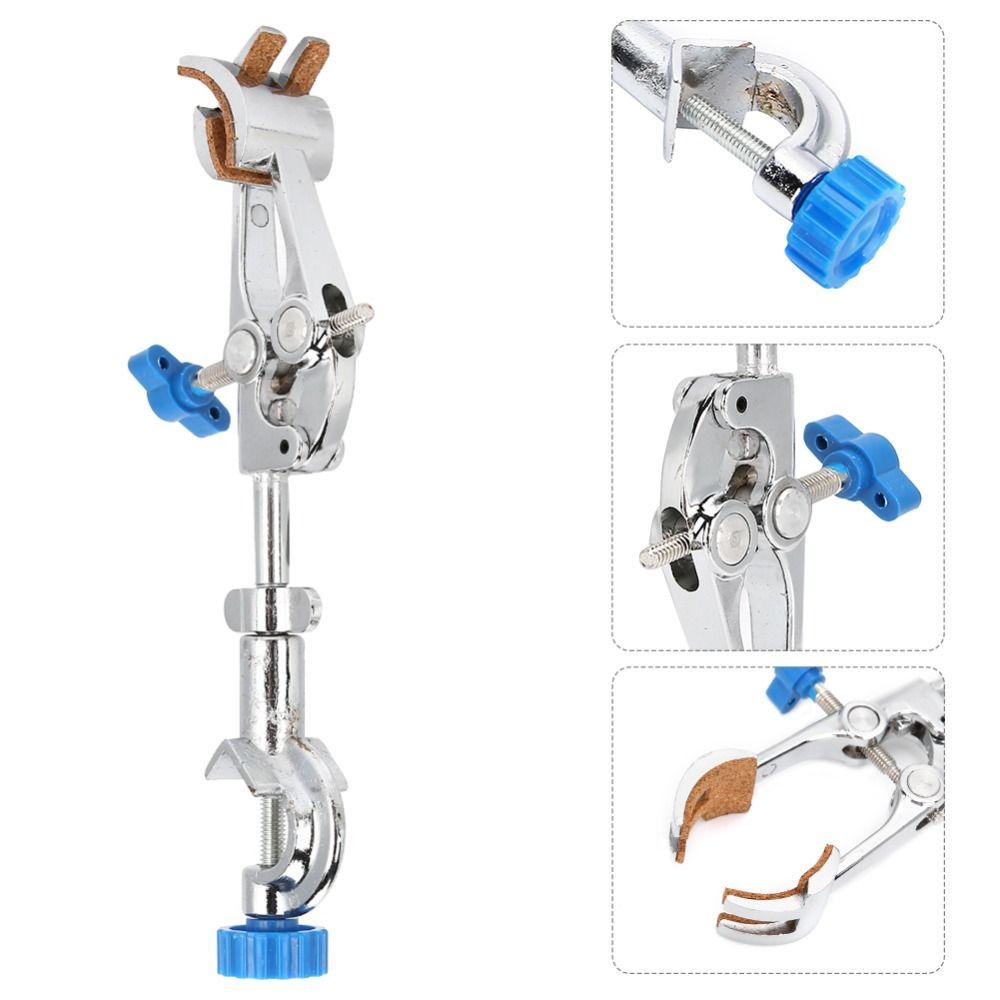 Anti Slip Pad Four Prong Clamp Zinc Alloy Beaker Holder New Lab Flask Clamp  Laboratory Glassware
