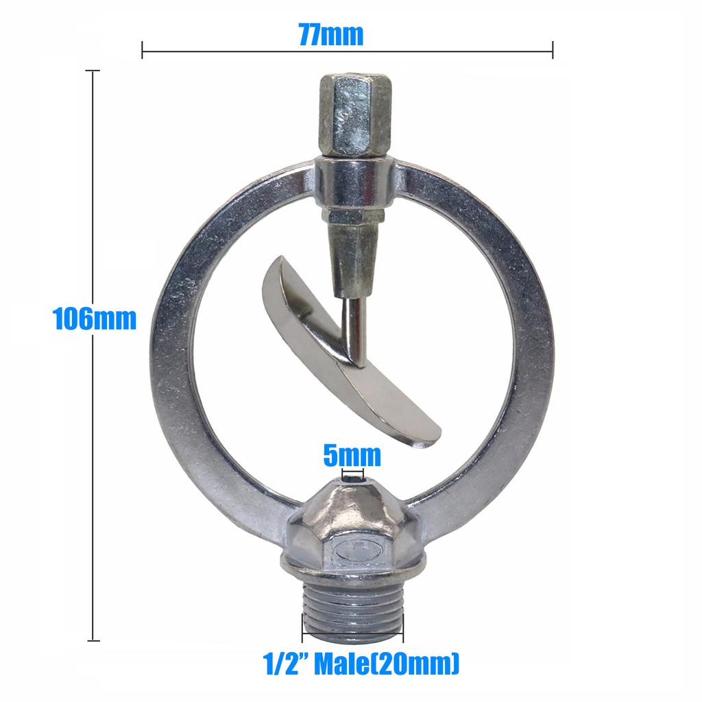 360° Butterfly Rotating Nozzle 1/2"Male Thread Garden Lawn Flower Bed Park Grass Scattering Sprinkler Watering Irrigation Supply