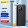 Pisen IPhone 13 Pro Case, Flexible Liquid Silicone Protective Cover, Full Protection Shockproof, Ultra-Thin Soft Case with Straight Edges, Black