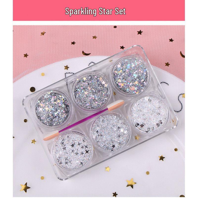 Bling Eye Makeup Stickers: Glitter Stars & Pearlescent Gel Eyeshadow for Fairy Stage Sparkle
