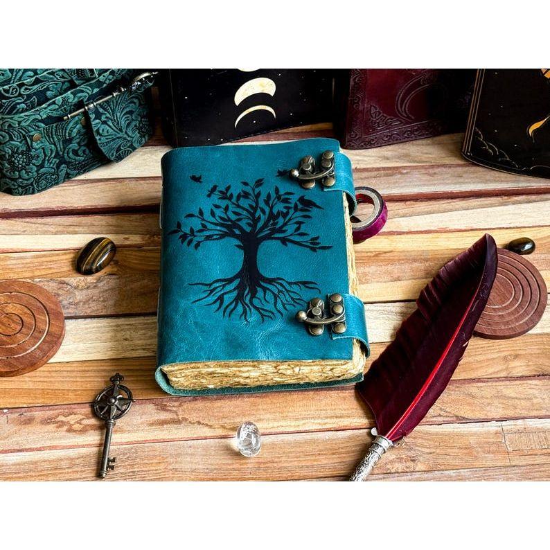 Журнал из кожи Древо жизни - Блокноты из натуральной кожи для женщин - Красивый журнал Для зарисовок Книга для путешествий Пустая книга для заклинаний