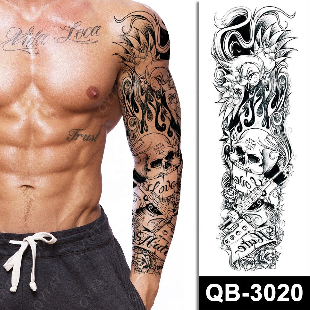 High Quality New Designs Disposable Temporary Full Arm Tattoo for Men