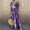 Женские летние платья с принтом тай-дай, длинные, свободные, повседневные, повседневные