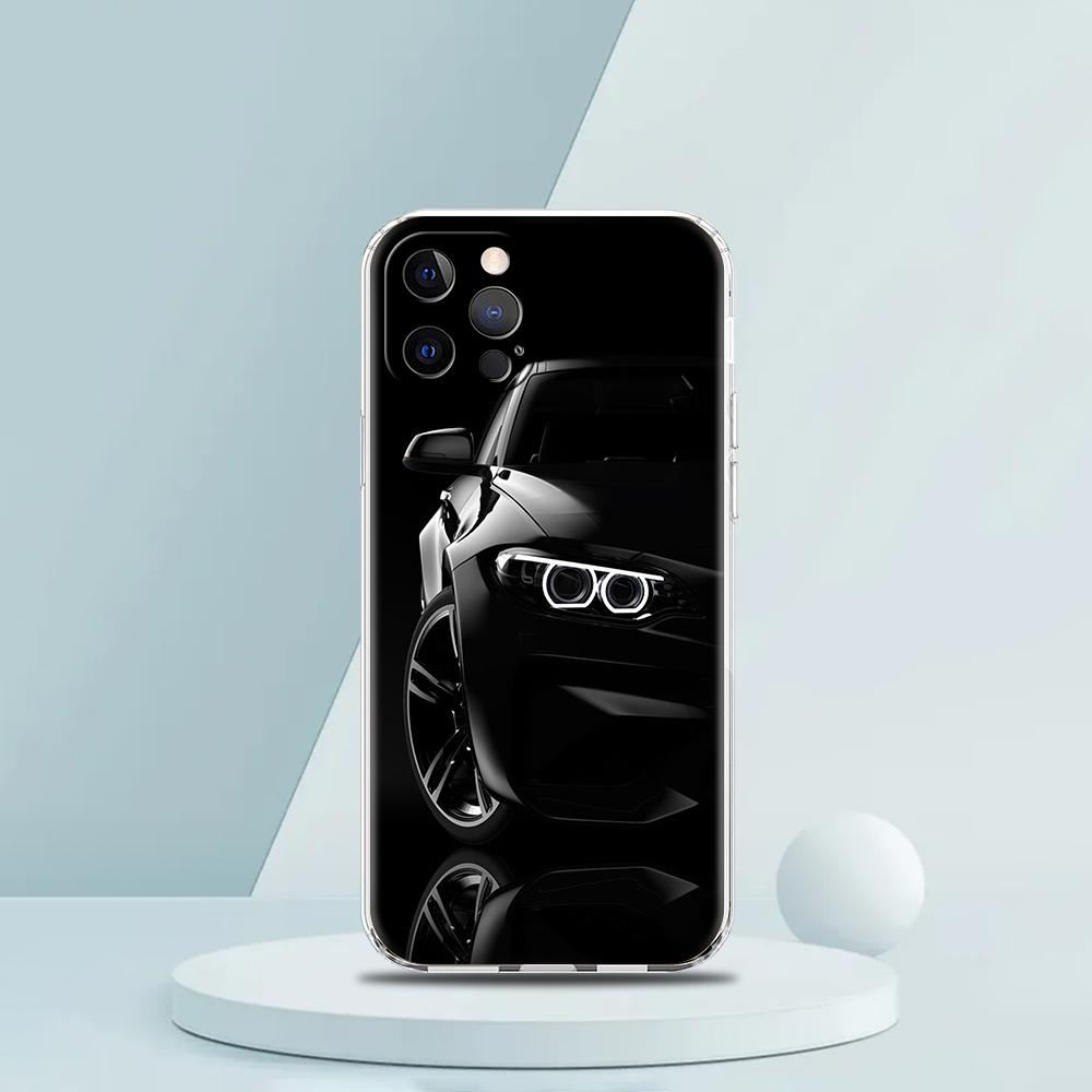 Крутой спортивный черный чехол для телефона с изображением машины для iPhone 16 15 14 13 12 Pro Max Чехол Прозрачный для iPhone 11 Pro Max 7 8 Plus XS XR Сумки