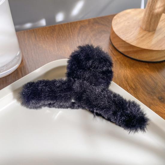 Заколка для волос с плюшевой оберткой, большая заколка для волос с затылком, универсальный аксессуар для волос на каждый день