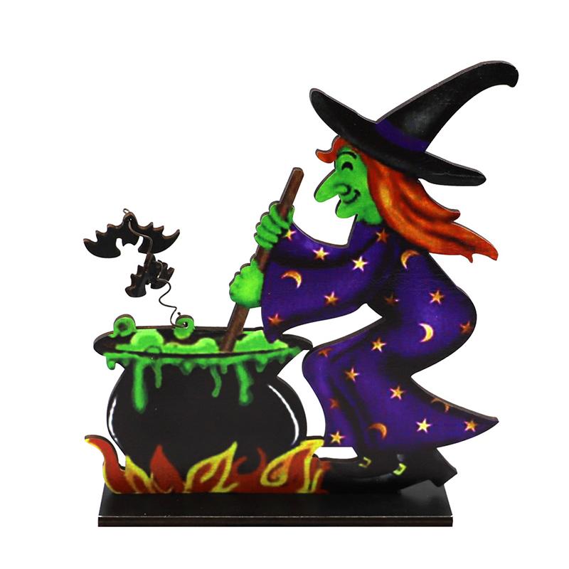 Halloween Wooden Ornament Tree Hanging Pumpkin Ghost Plaque Pendant Party Decor