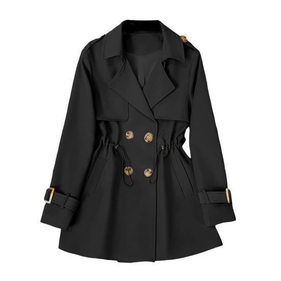 Зимняя женская куртка с длинными рукавами, эластичным шнурком на талии, карманами, ветровка, двубортное пальто средней длины