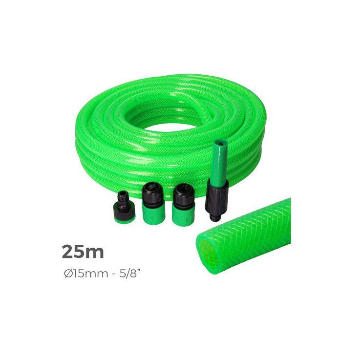 Tuyau d'arrosage EDM - Diamètre 15 mm - 25 m - Anti UV avec accessoires
