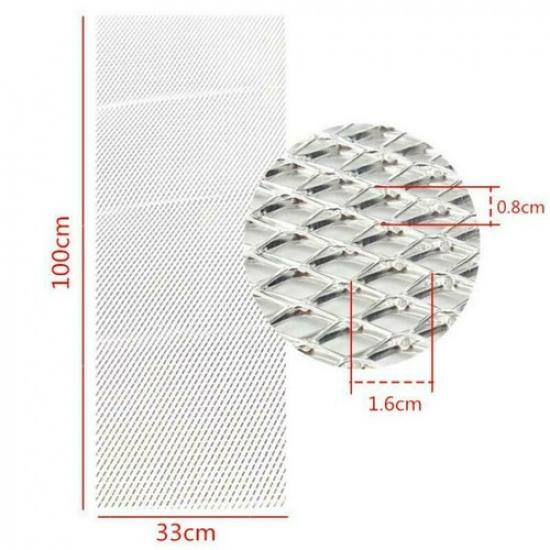 Silver Rhombus Aluminium Car Mesh Vent Tuning Grille Net 0.31"×0.63" Mesh