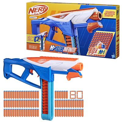 Nerf N Series Infinite Blaster, 80 дротиков N1 для серии N, боевой пояс, в который можно загрузить 40 дротиков, спортивная игрушка для стрельбы, игра в помещении и на открытом воздухе,