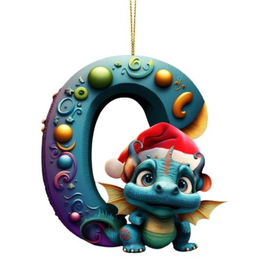 Рождественская елка Подвеска Мультфильм Динозавр Письмо Украшение для дома Окно автомобиля 2D Плоский
