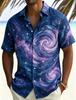 Fashionable Tie Dye Printed Short Sleeved Shirt For men's Casual Loose top, Versatile For Daily Street And Beach Vacations