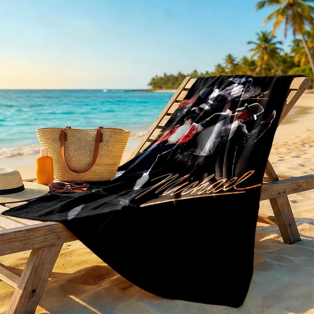 Michael Jackson Beach Towel Super Soft & Absorbent Comfortable Lightweight Suitable for Sports, Travel, Swimming, Yoga, Bathroom, Beach, And Pool