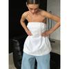 European and American Women Vest Slim Fit White Tube Top Top 2025 Summer Leisure