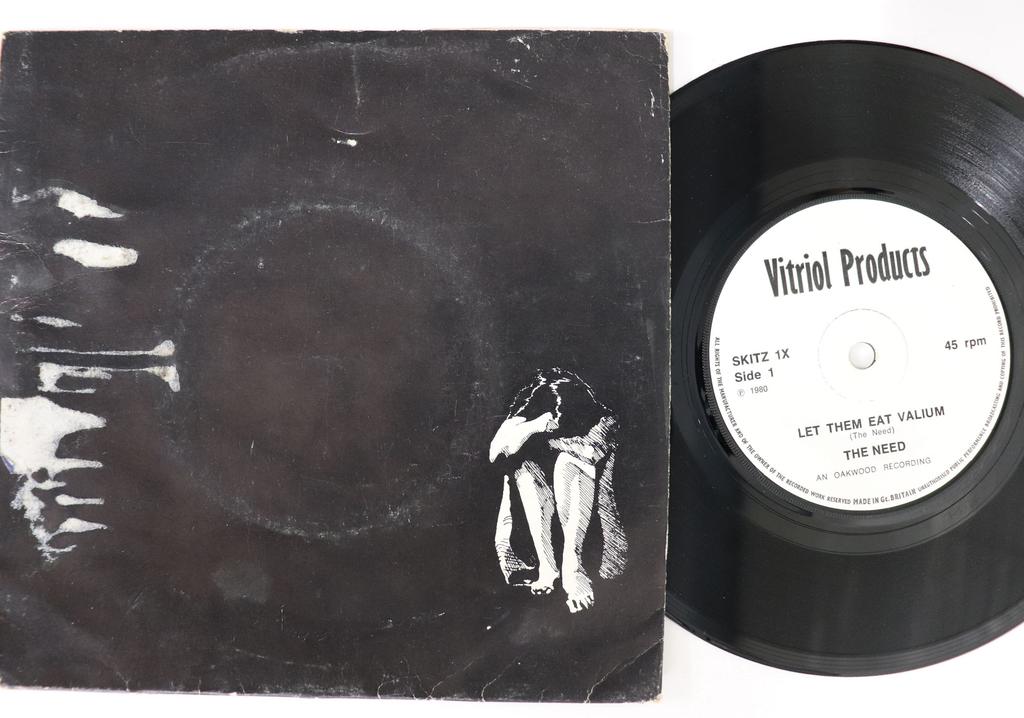 7-дюймовая пластинка NEED - Пусть едят валиум / Соблазнение SKITZ1 VITRIOL PRODUCT 1980 UK Рок Б/У